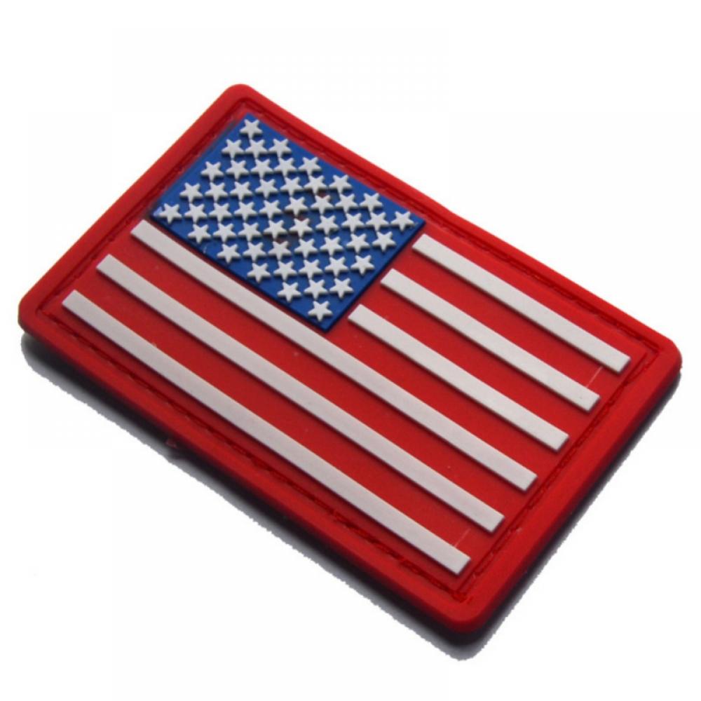 USA Flag Patch Embroidered American Flag, Patch Patch Hook and Loop  Fastener Backing Emblem 